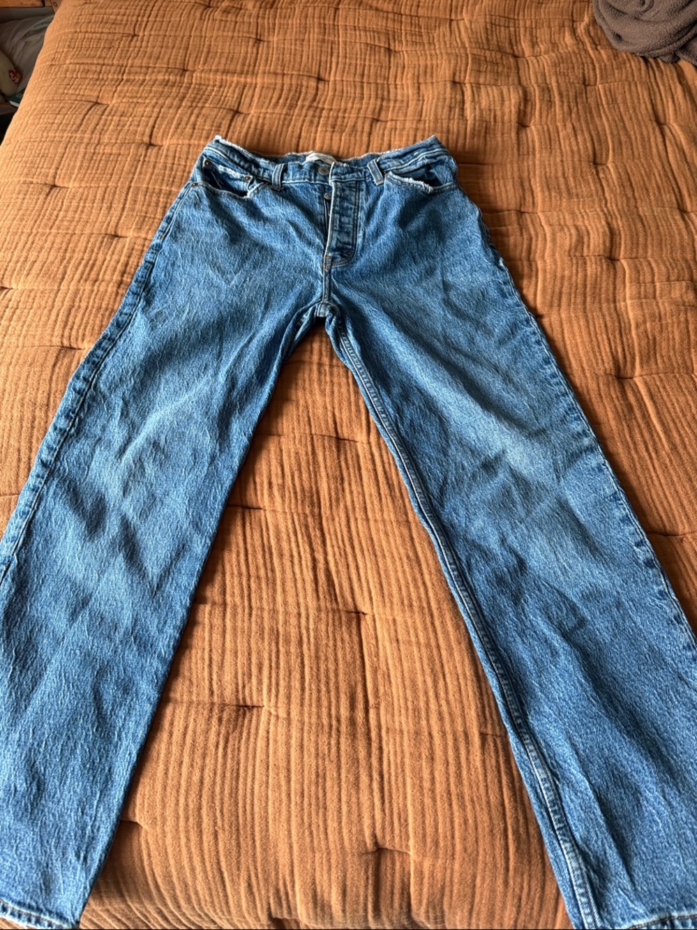 Abercrombie & Fitch Light Blue High-Rise Dad Jeans
